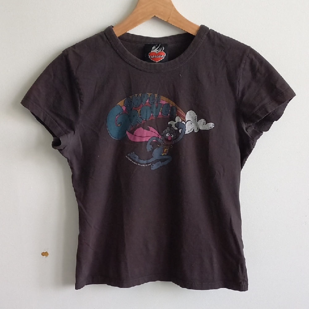 Super GROVER  Black Tee Graphic
